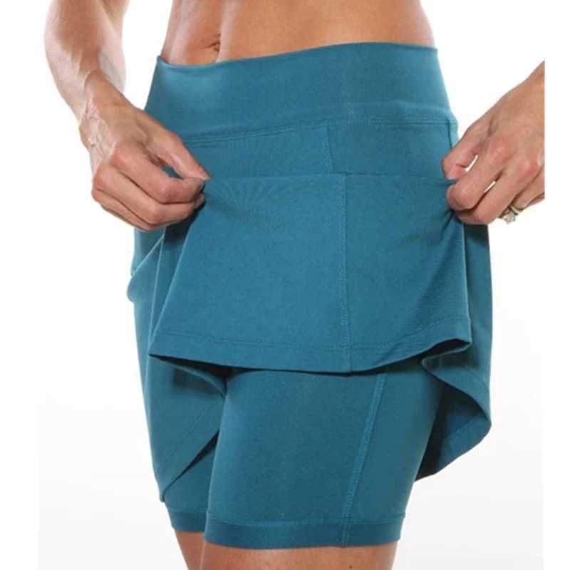 1pcs Womens Summer Slim High Waist Short Skirt Solid Color Running Skirt with Pockets Tennis Sports Hot Workout ShortsXJ241221