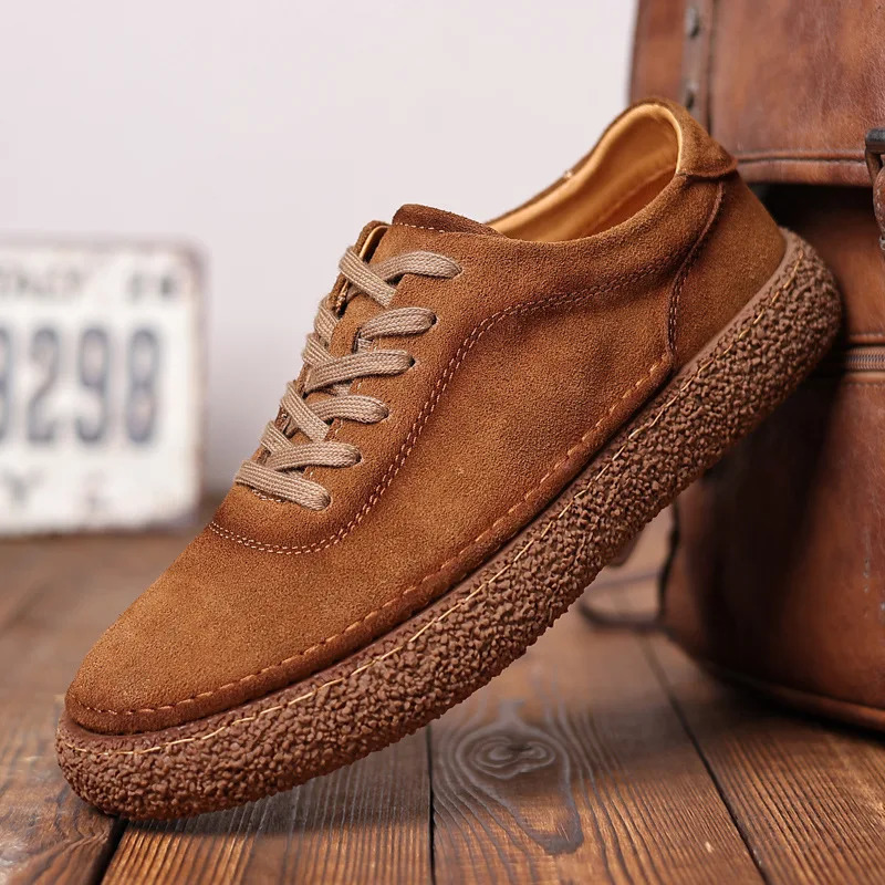 Mens genuine leather social shoes lace mens casual shoes cowhide flat top Sapato Masculino Zapatos Chaussures er shoes 241213