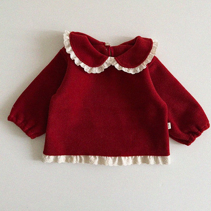 Girls' Korean Version Baby Set Thick 2024 Winter Clothing Children's Big Bow And Velvet Suspender Top F12.21-37.8