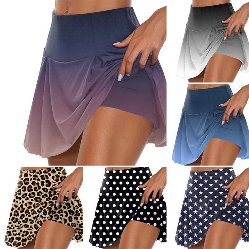 Fashion Polka Dots Floral Skirts Summer Loose A-line Half Skirt Girls Fitness Yoga Shorts Spring Summer Outdoor Beach Short SkirXJ241221