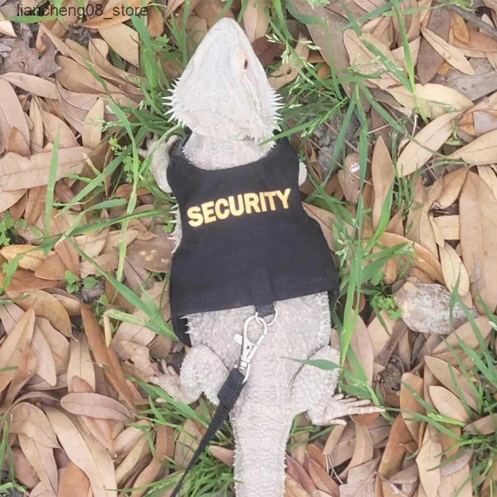 Other Pet Supplies Lizard Leash Harness Soft Padding Reptile Bearded Dragon Vest Top with Hook And Loop Small Animals Security Print Clothes L240910