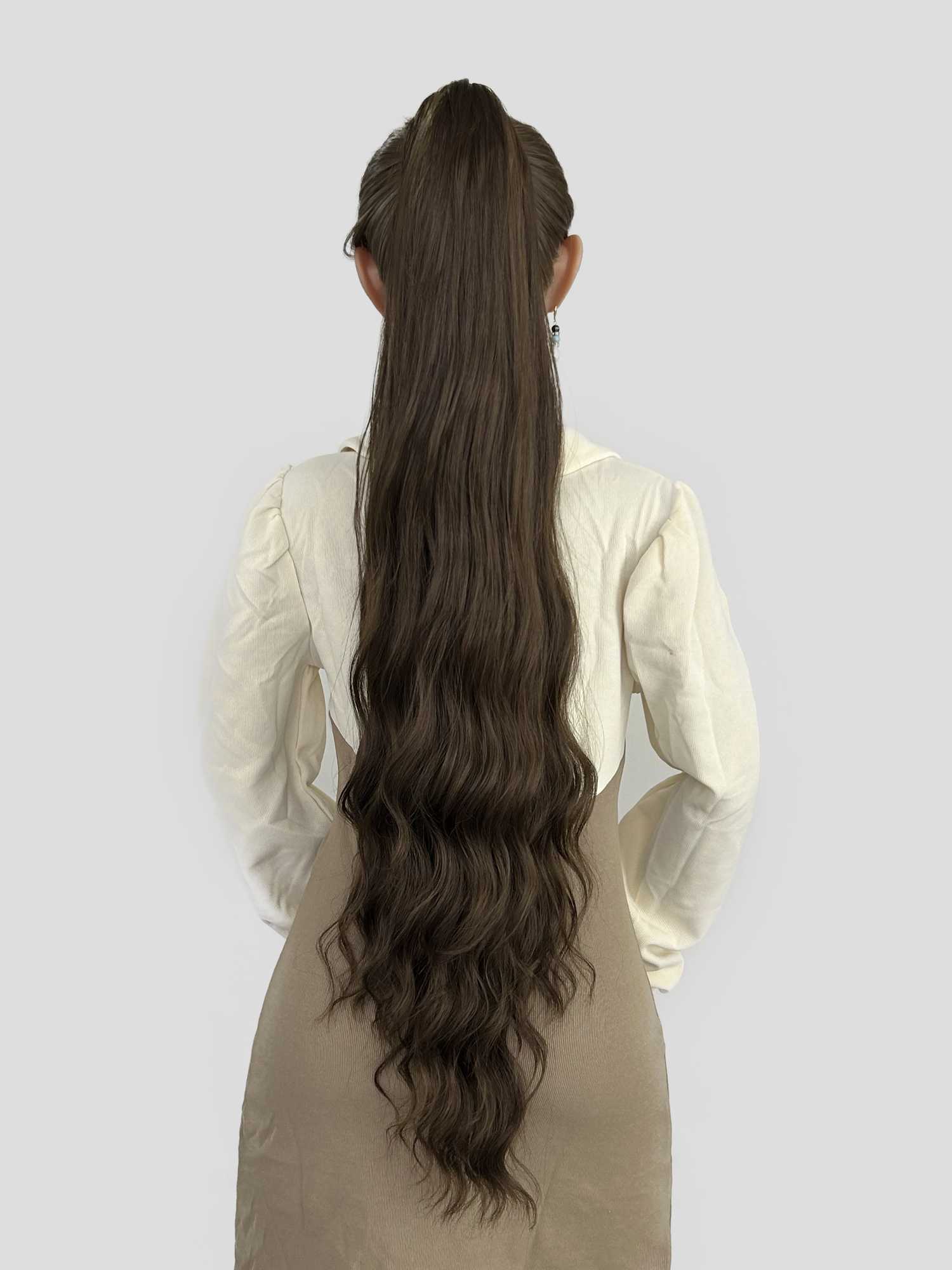 32Inch Synthetic Blonde Curly Wavy Ponytail Extension Hair Claw Clip in Long Straight Hair for White Women Daily Party UseXJ241221