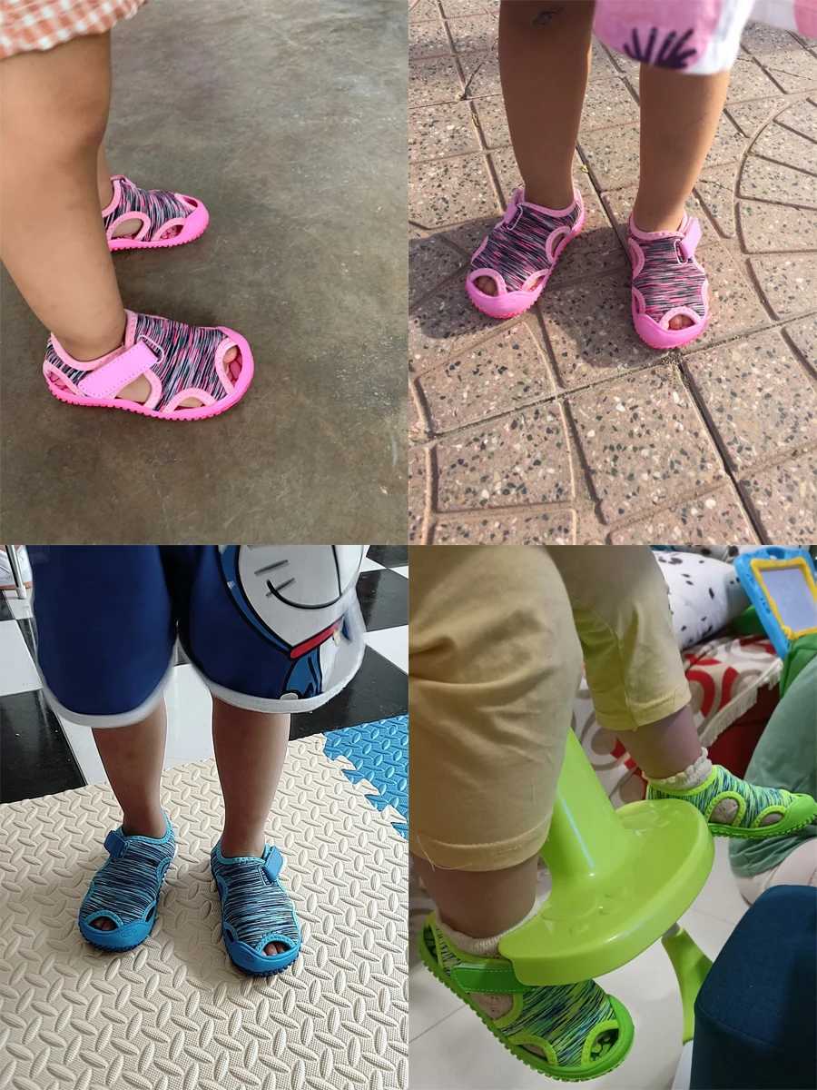 Sandals Girls Sandals Spring and Summer Childrens Closed Toe Sports Beach Shoes Boys Wading Shoes Candy Color Kids shoes H241217