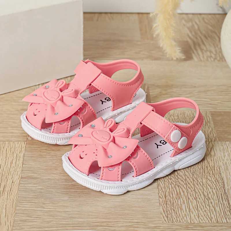 Sneakers Casual Cute Cartoon Rabbit Bowknot Sandals For Baby Girls Breathable Non-slip Sandals For Outdoor All Seasons H241221