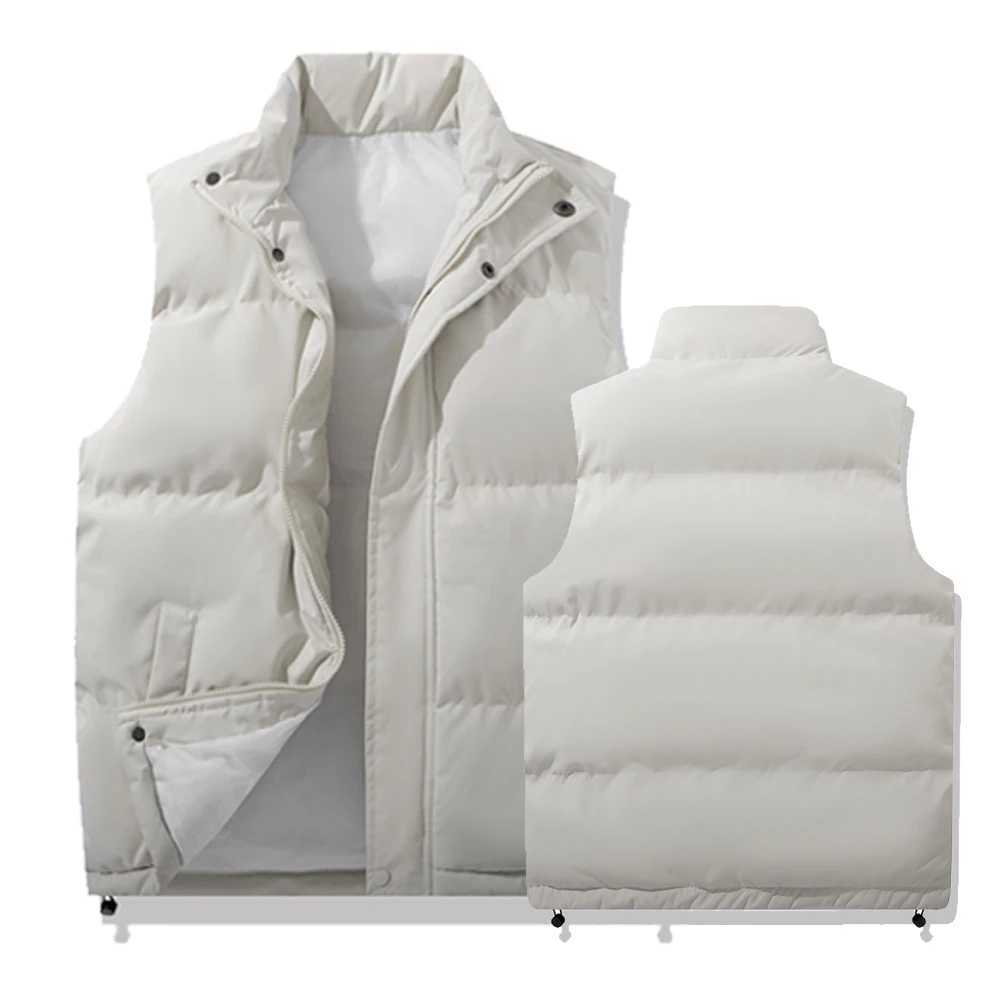 Men Sleeveless Vest Zipper Jackets Winter Fashion Male Warm Vest Coats Men Stand Collar Outdoor Waistcoats Windproof StreetwearXJ241221
