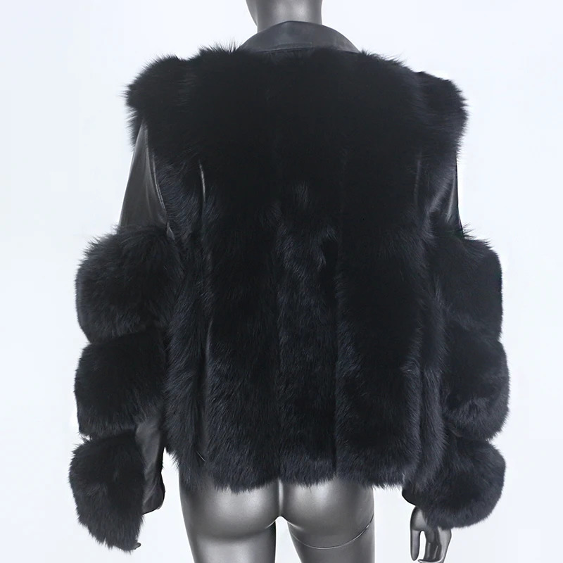 FURYOURSELF Warm Real Fur Coat Vest Winter Jacket Women Natural Fox Genuine Leather Outerwear Detachable Locomotive 241216