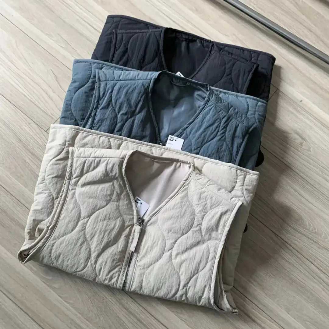Winter Mountain Style Gourd Pattern Cotton Padded Windproof Waterproof Vest Casual Lightweight Thin Cardigan Sleeveless JacketXJ241221