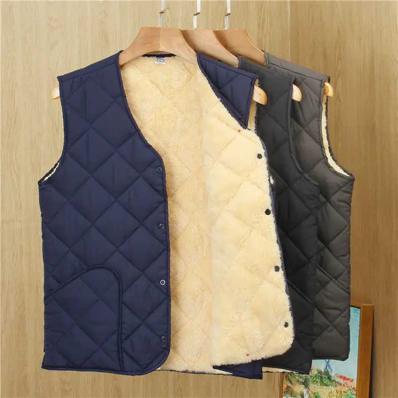 Vests Jacket Men Autumn Winter Fleece Sleeveless Jackets Men Clothing Waist Coat Fashion Solid Waistcoat Clothing Plus Size 6XLXJ241221