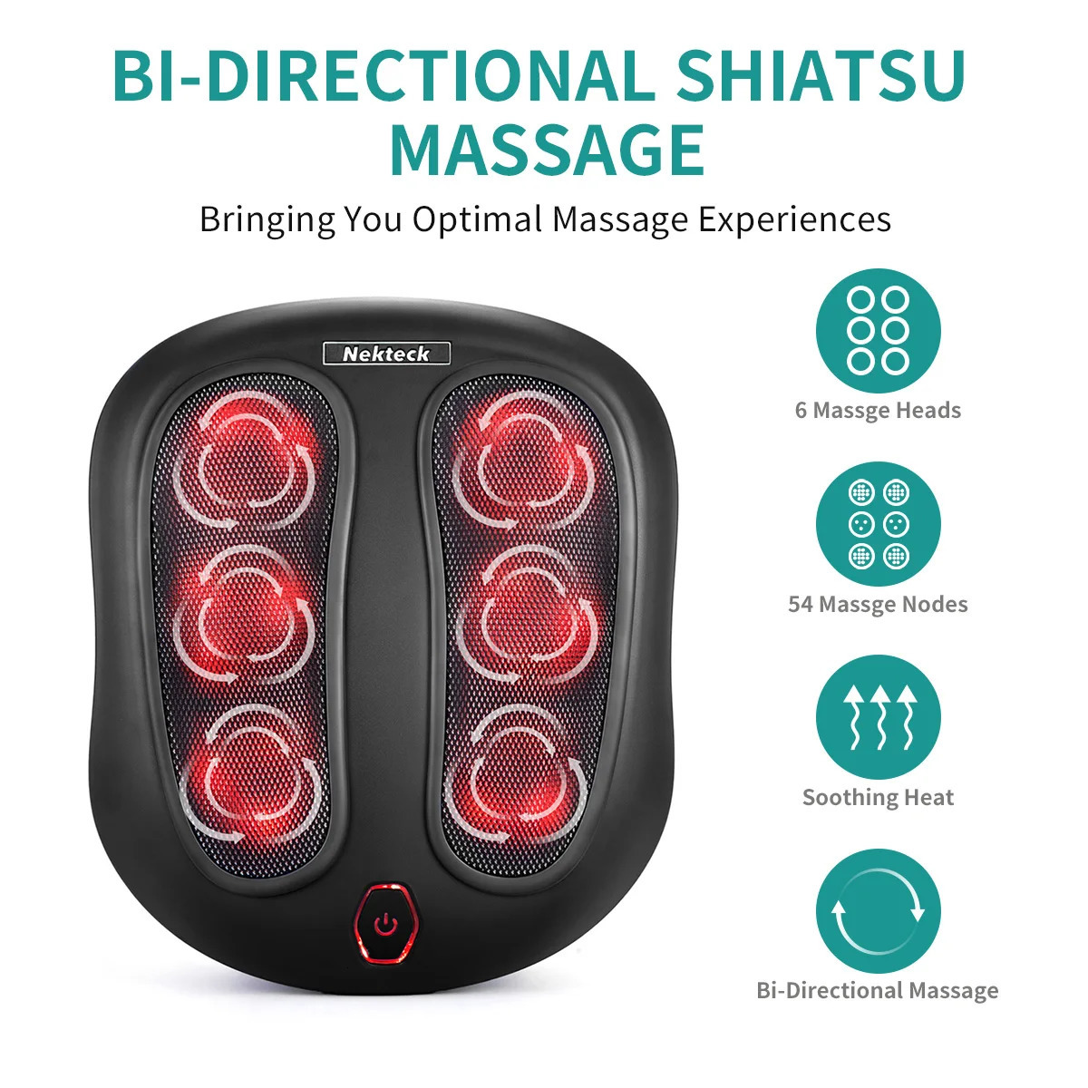 Nekteck Foot Massager with Heat to Relieve Painful Sores Shiatsu Heated Electric Kneading for Plantar Fasciitis 241213