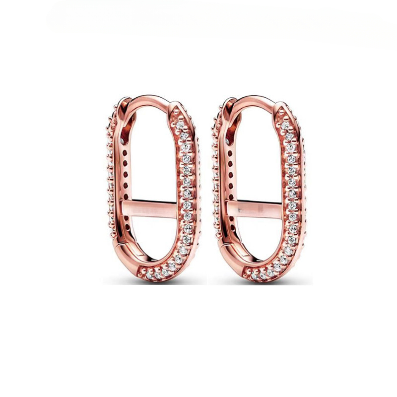 Silver Earrings New ME Earrings for women Pave Chain Earring Gold Rose Gold Plated wholesale