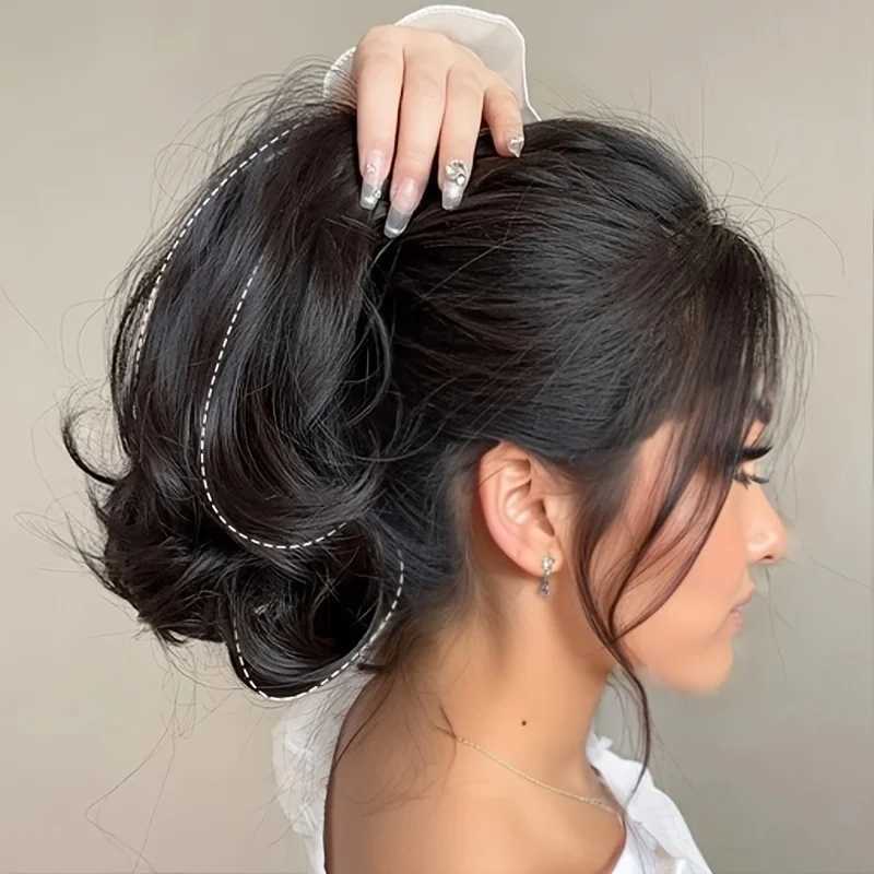 Synthetic Claw Clip In Ponytail Hair Extension 12Inch Short Curly Natural Tail Hair For Women Curly High Ponytail Hair PieceXJ241221