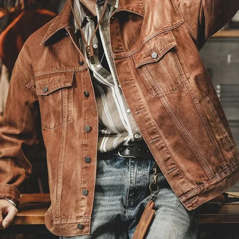 Autumn Cargo Winter Cowboy Coat for Men Size L Joker Clothing Fast Delvery Outwear Fashion Trendy Y2k S Denim Jackets Man 241220