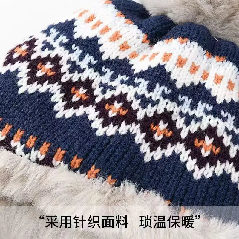 Womens Winter Bomber Hat Knitted Thick Warm Lei Feng Hat Womens Outdoor Bomber Hat Women 241220