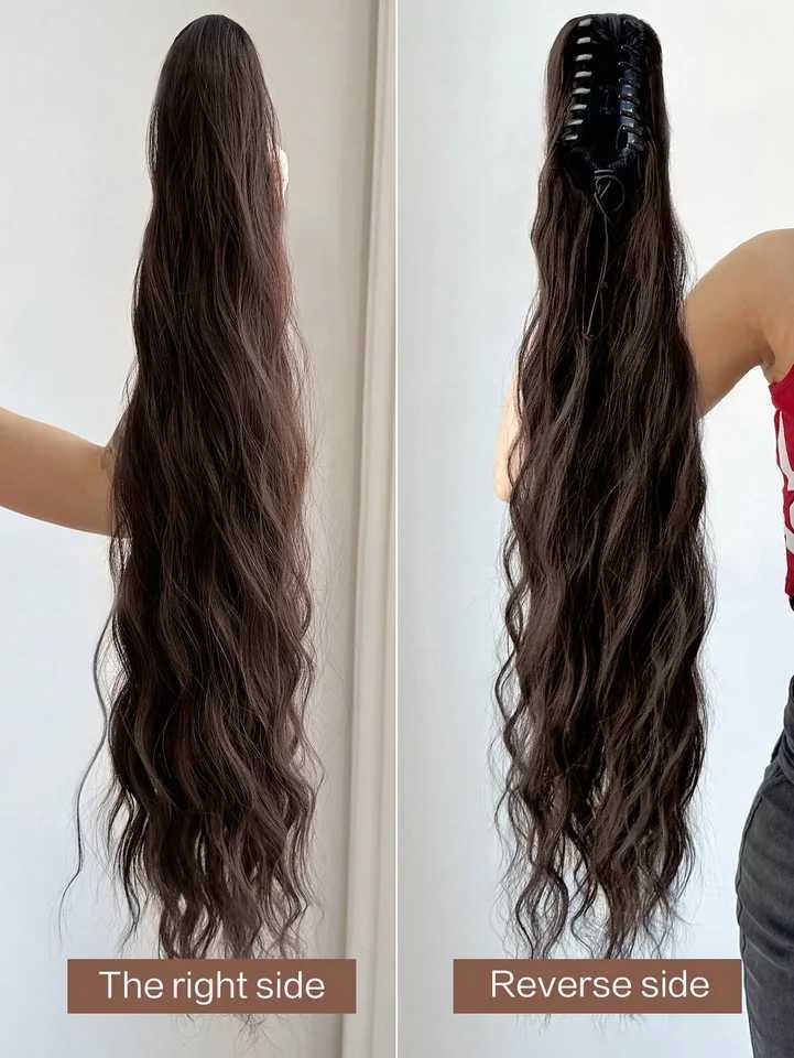 Synthetic New Style 26 inch Curly Wave Straight Clip Hairpin Long Ponytail For Women Multicolor Claw Ponytail ExtensionXJ241221