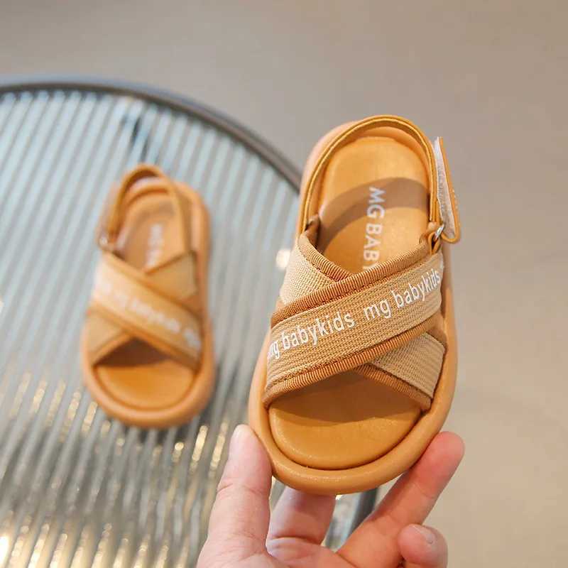 Sandals South Korean cross strap baby sandals high-quality girls solid summer sandals boys casual beach shoes J241214