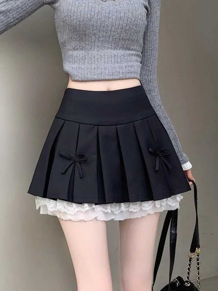 2025 Summer Y2k Pleated Skirt Women Sexy High Waist Grey Mini Skirts New A Line Skirt Vintage Harajuku StreetwarXJ241221