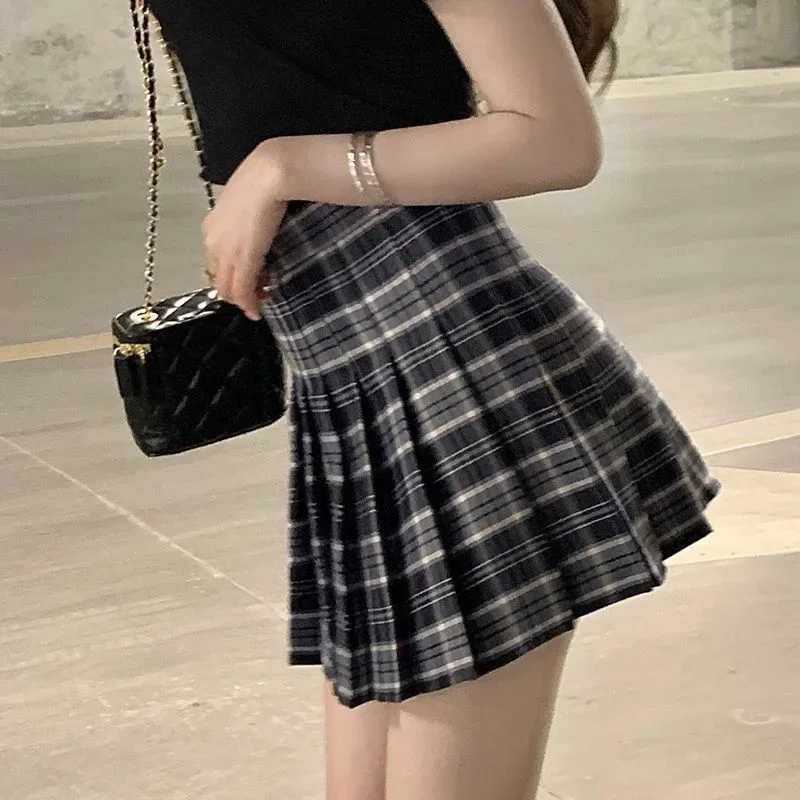 Plaid Half Length Skirt Womens A-line Short Skirt High Waist Girl Skirt Ropa jer Mini Skirts Clothes for WomenXJ241221