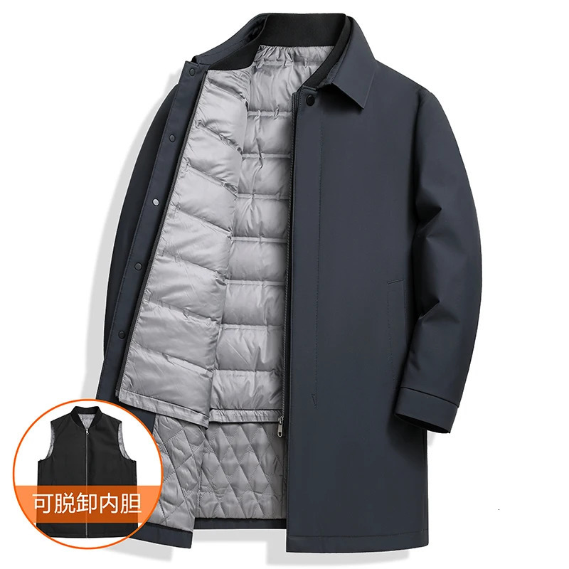 Winter Mens Long Hooded Down Jacket Thickened Cold proof Warm Leisure Coat with 90% Duck Content 241217