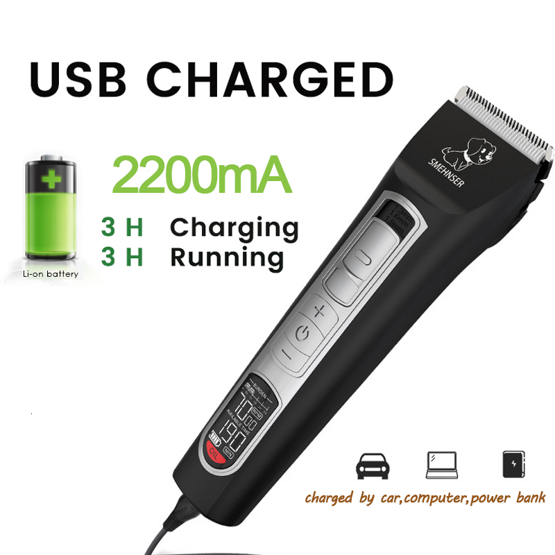 Professional High Power Dog Hair Cutter Low Noise Pet Trimmer Grooming Clippers With Guard Combs For Animals