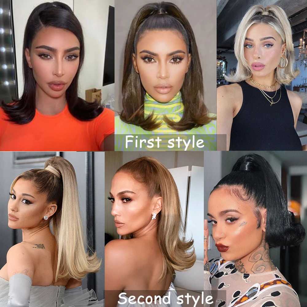 MERISIHAIR Synthetic 34 Inch Hair Fiber Heat Resistant Curly Hair With Ponytail Fake Hair Clip in Hair Extensions Pony TailXJ241221