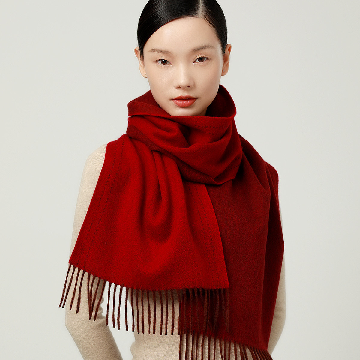 Exquisite fashion two-color British style ladies with warm scarf shawl fabric