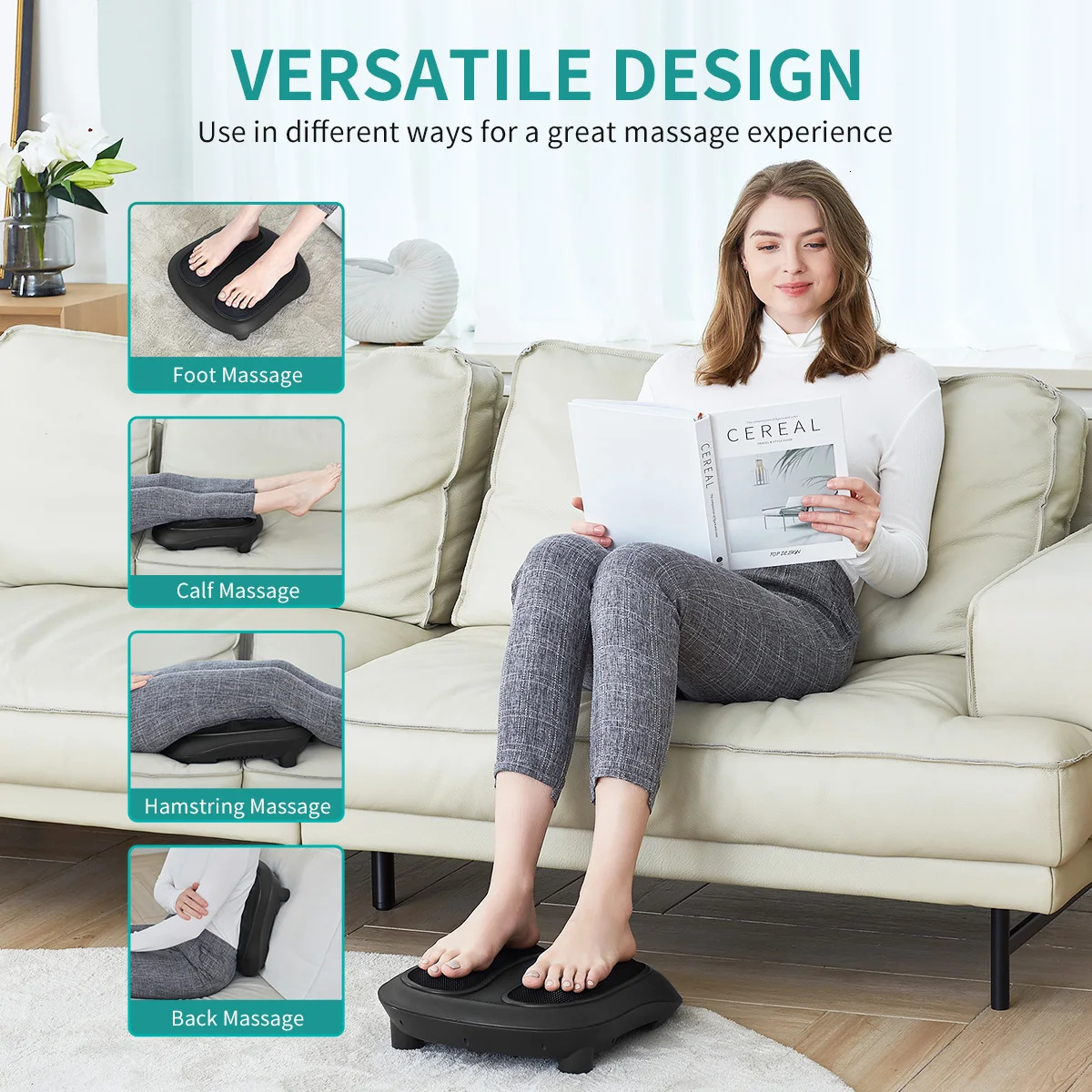 Nekteck Foot Massager with Heat to Relieve Painful Sores Shiatsu Heated Electric Kneading for Plantar Fasciitis 241213