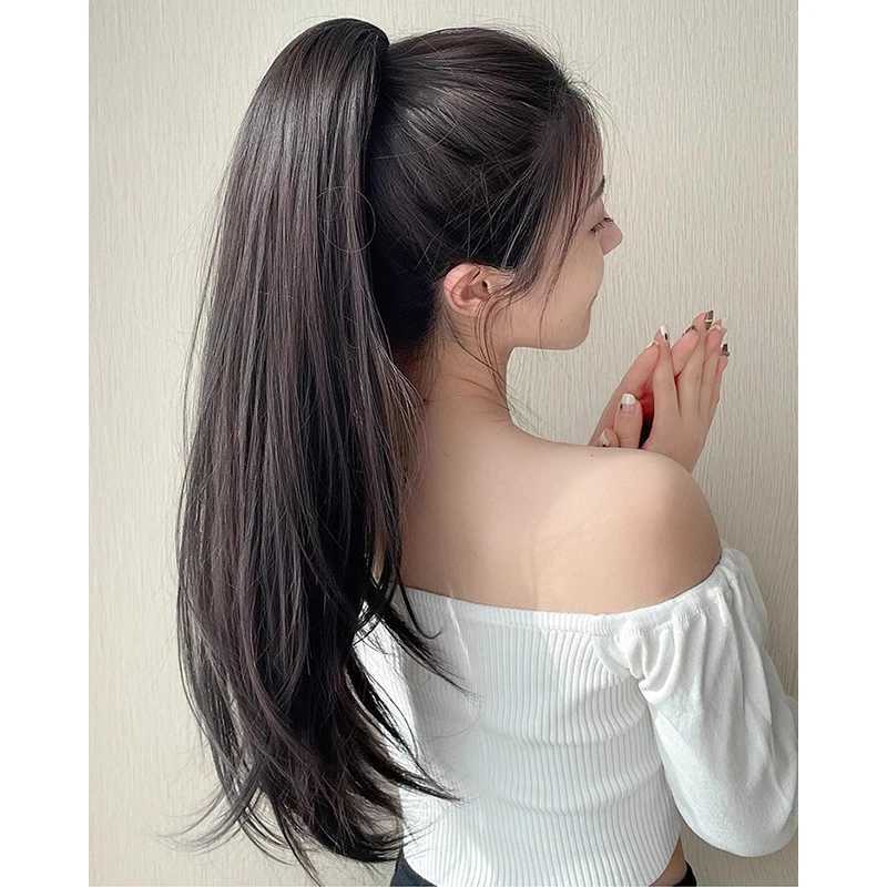 MSTN Synthetic Long Wavy Straight Ponytail Claw Clip Hair Extensions Ladies Ponytail Extensions Ponytail Hair AccessoriesXJ241221