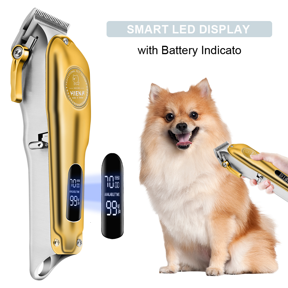Professional Dog Hair Clipper All Metal Pet Trimmer Cat Shaver Rechargeable Cutting Hine Puppy Grooming Haircut Low Noice