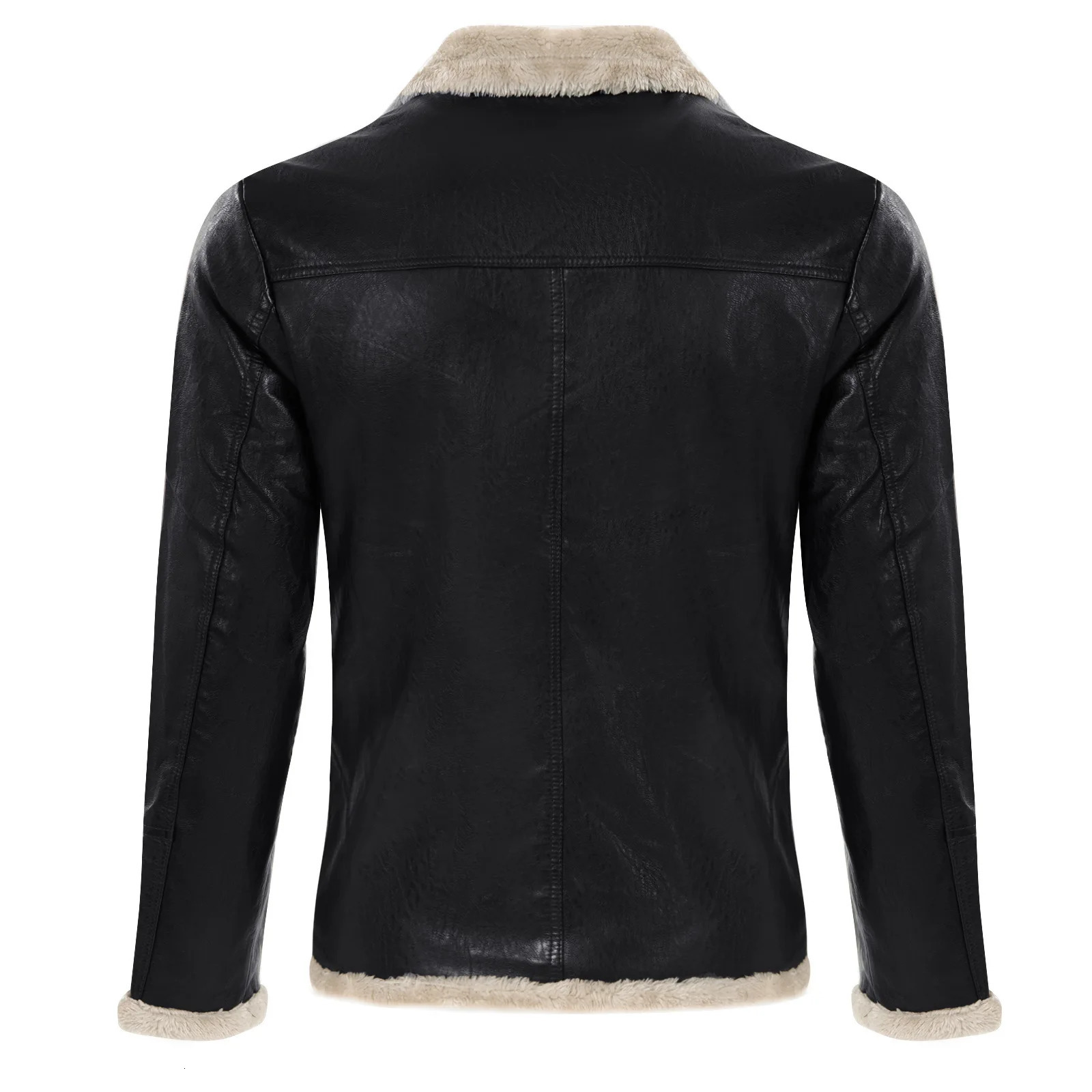 Winter Faux Fur Collar Windproof Velvet Warm Coat Leather Jacket Mens Leather Clothing Vintage Pu Leather Jacket Men 241216