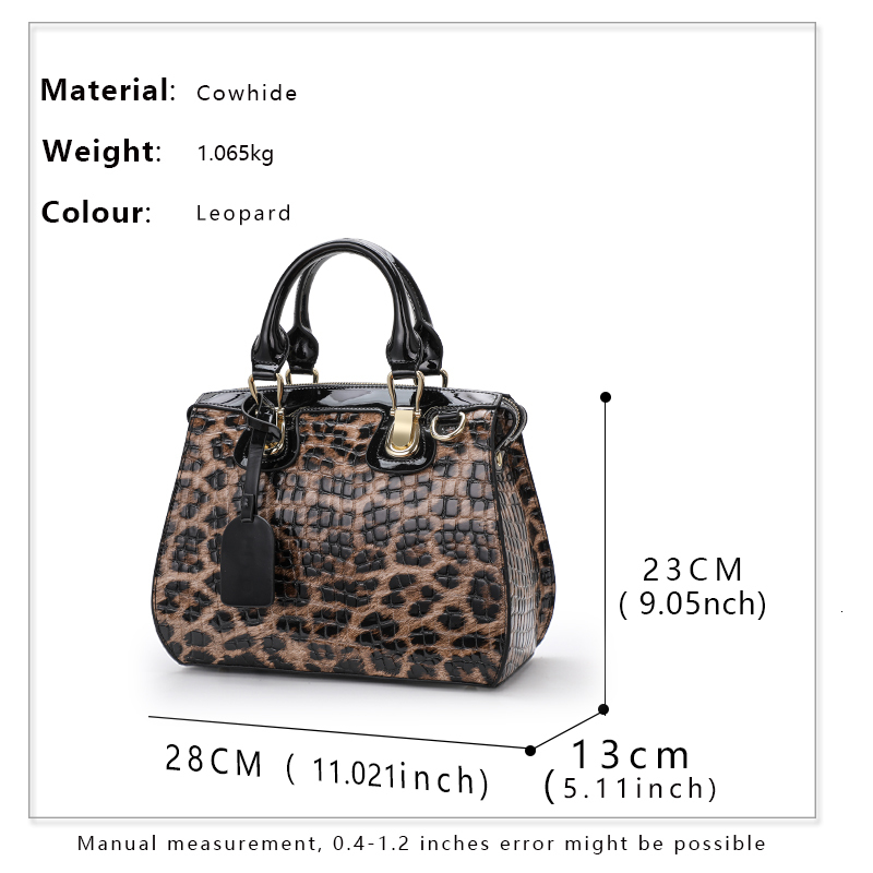 Aidrani Trendy Original Design Women's Handbag, Made Of High-Quality Cowhide, Large Capacity Leopard Print Color