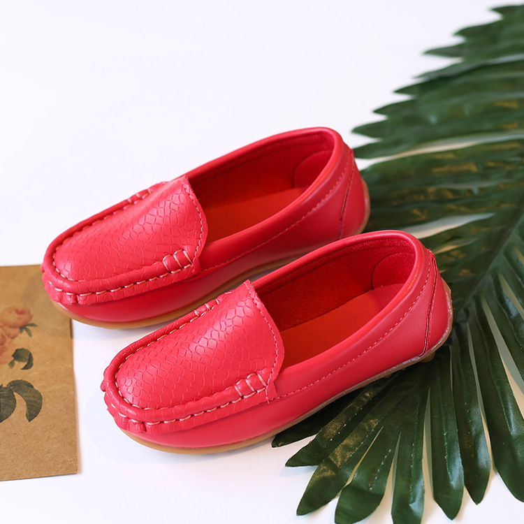 Kids Casual Shoes Flat Candy Colors Unisex Boys Girls Soft Loafers Slip-on PU Leather For Toddler Happysteps Girl Youth Shoes Big Size US5c-US4y