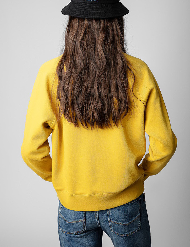 Letter Embroidery For Women Round Neck Long Sleeve Classic Pullover Cotton Sweatshirt Fashion Y2k Tops