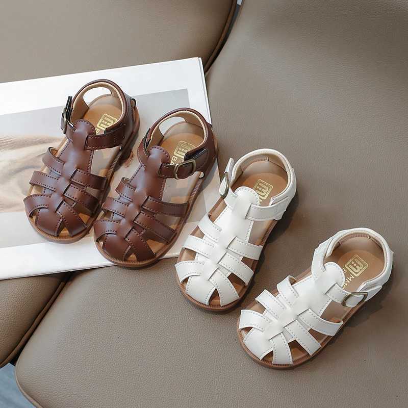 Sneakers Preschool sandals 2024 summer baby beach shoes newborns first walking baby sandals baby boys and girls sports closed sole H241221