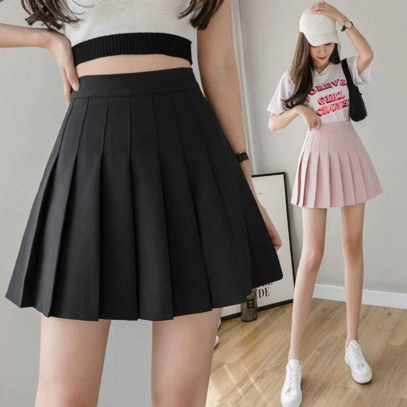 Korean Skirt Shorts Women High Waist Sexy Mini Skirts For Ladies Pleated Kaii Skirt FeXJ241221