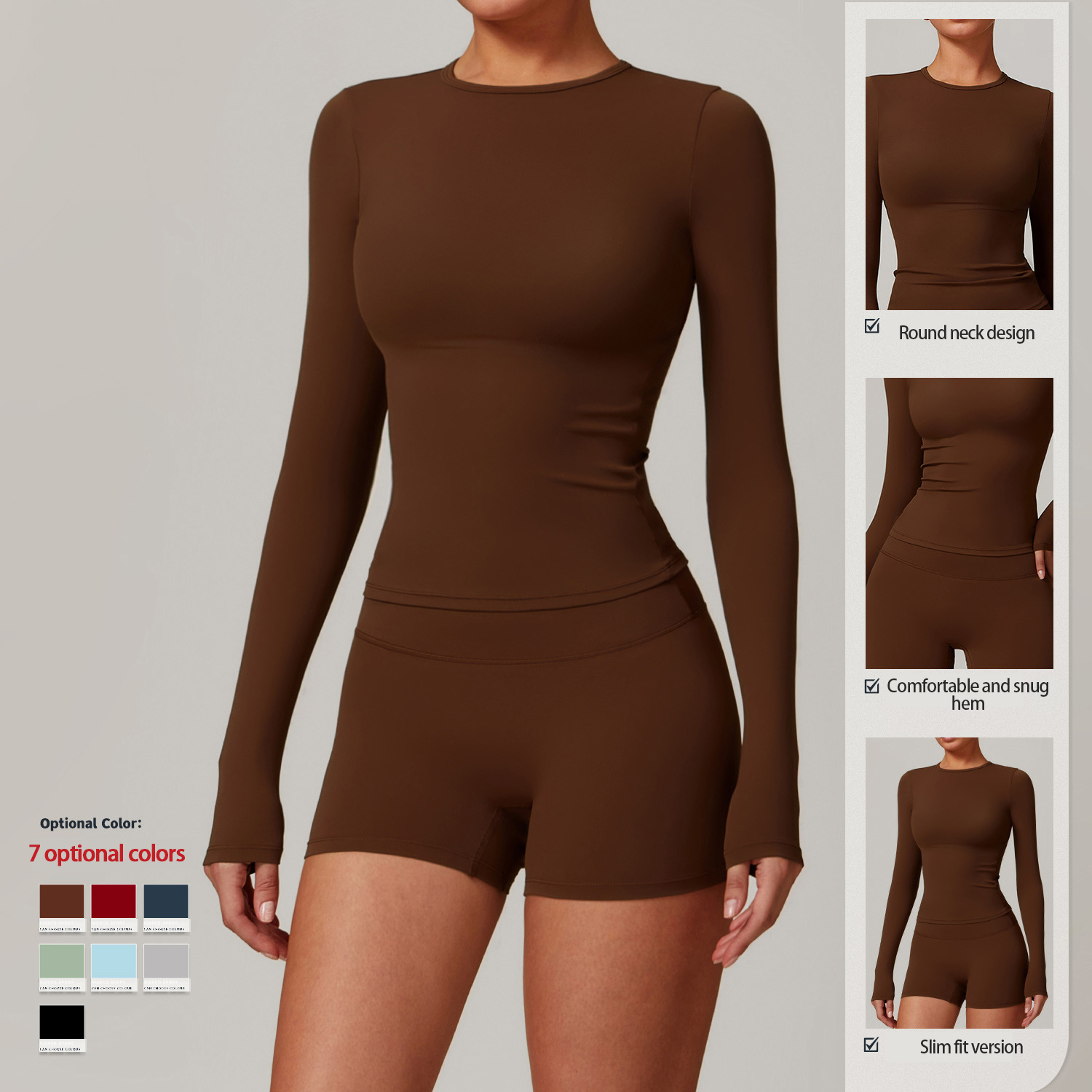 Winter Brushed Long Sleeve Yoga Wear High Intensity Fitness Wear Pilates Running Exercise Long Sleeve Top