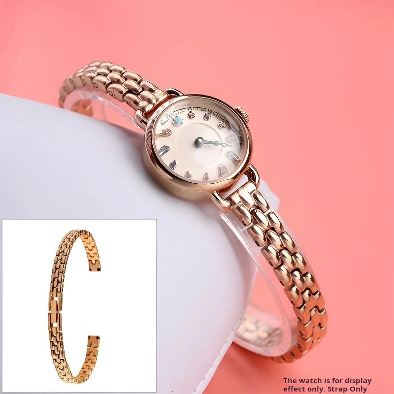 6mm 8mm 10mm 12mm 14mm 16mm Bright Women Small Size strap Universal Stainless Steel fashion Ladies watchband rose gold Bracelet 241220