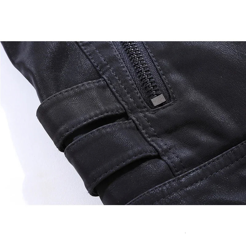 Autumn/Winter Mens Thickened Leather Jacket Motorcycle European and American Style Coat 241216