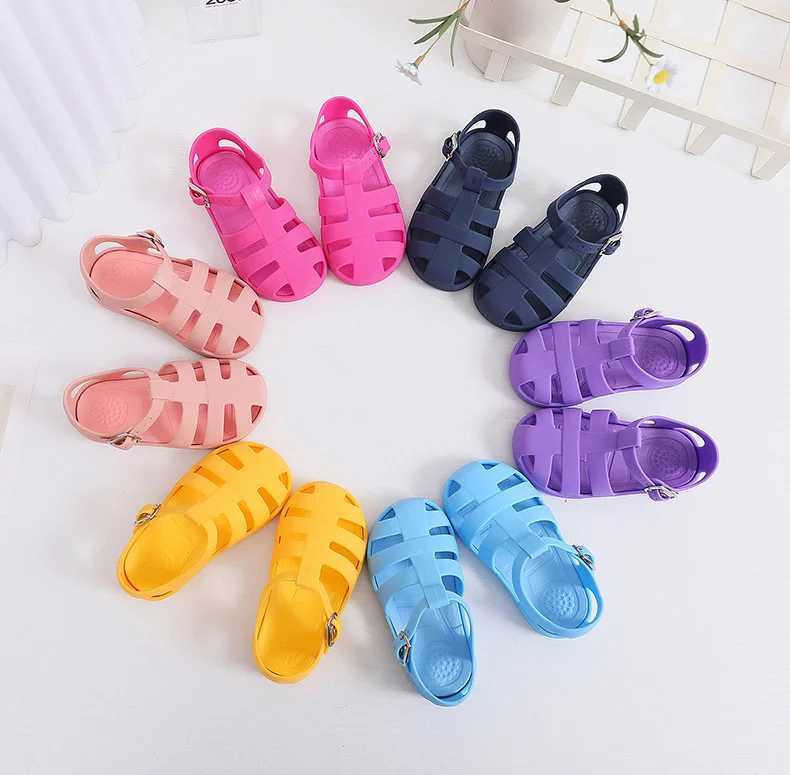 Sandals New Mini Brazil Roman Sandals Boys Girls Sandals Flox Jelly Shoes Sandals ChildrenS Shoes Roman Hollow Breathable Sandals H241217