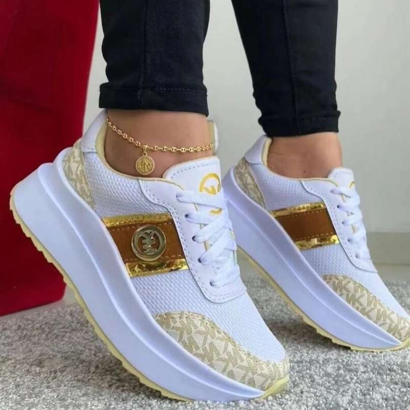 2024 Women Vulcanize Fashion Tenis Sneakers Lace-Up Breathable Sports Wedges Platform Female Footwear Ladies Casual Shoes fgrej