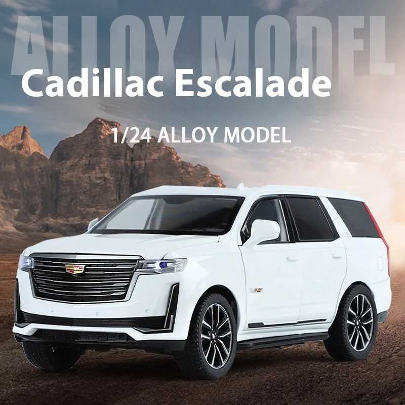 1 24 Cadillac Escalade SUV Alloy Car Diecast Metal Model Sound Light Toy Computer Desktop Ornaments Children Gift SimulationXJ241221