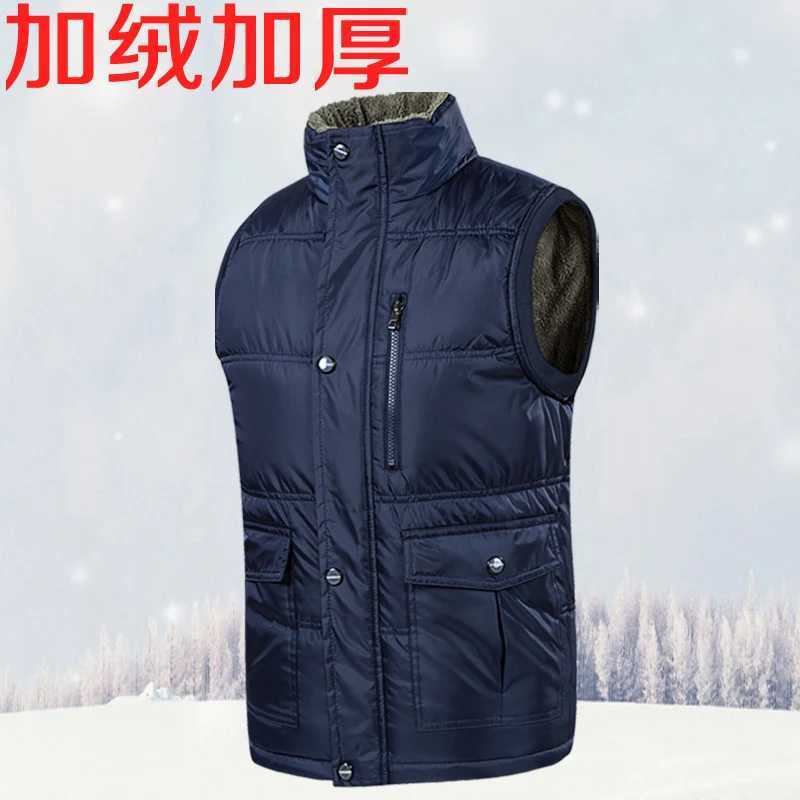 7XL Plus Size Men Warm Winter Vest Autumn Outdoor Windproof Thicken Vest Jacket Male Fleece Warm Sleeveless Slim Fit WaistcoatXJ241221