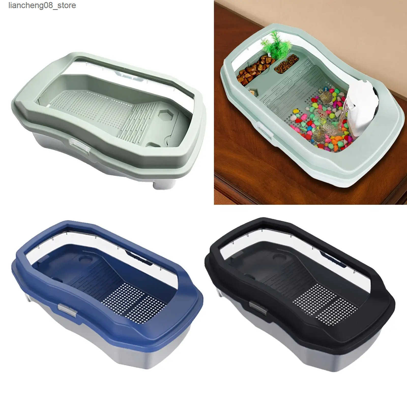 Other Pet Turtle Aquarium Box with Platform Easy to Clean Used for Turtle Frog Turtle Frog Turtle Turtle Reptile Jars L240910