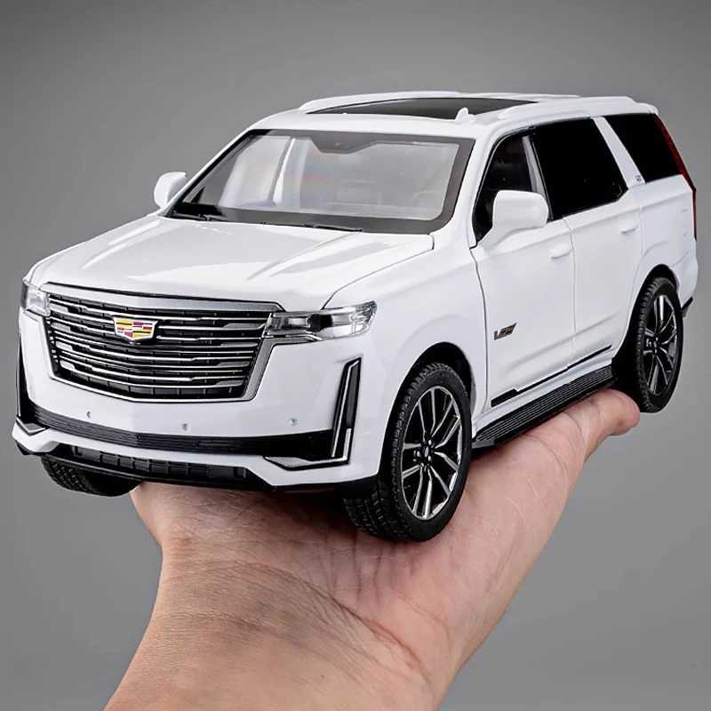 1 24 Cadillac Escalade SUV Alloy Car Diecast Metal Model Sound Light Toy Computer Desktop Ornaments Children Gift SimulationXJ241221