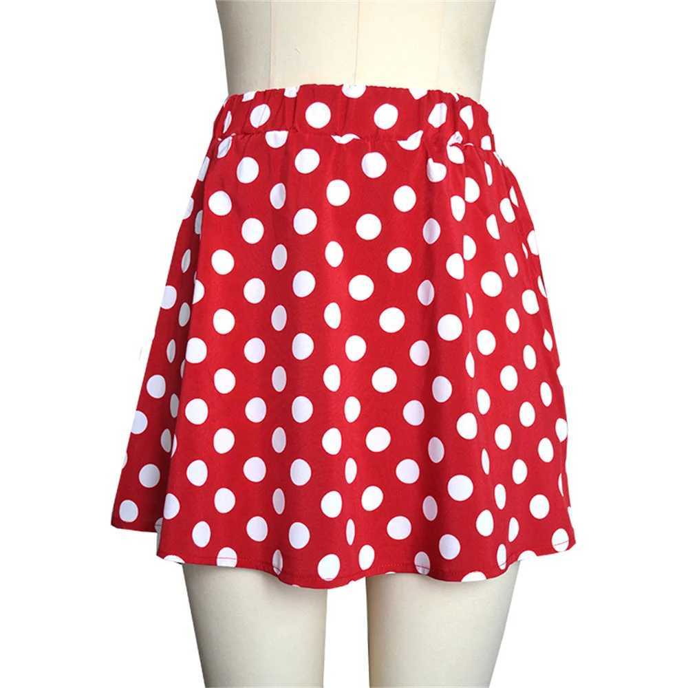 Women Ladies Mini Girl Short Skirts Clothes Clothing Casual Polka Dot Leisure Print Red White Black Skirts Tutu SundressXJ241221