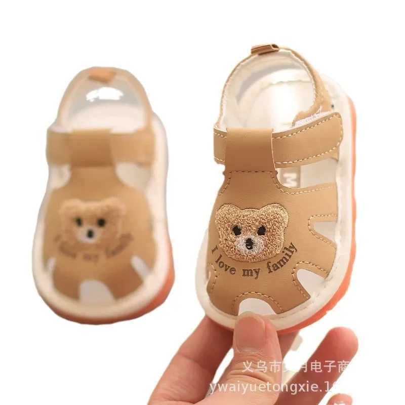 Sneakers 0-2 year childrens whistle shoes baby sandals summer childrens sandals baby boys and girls cartoon soft sole anti-collision sandals H241221