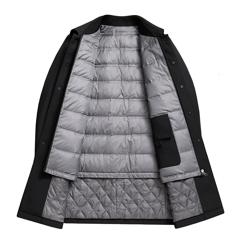 Winter Mens Long Hooded Down Jacket Thickened Cold proof Warm Leisure Coat with 90% Duck Content 241217