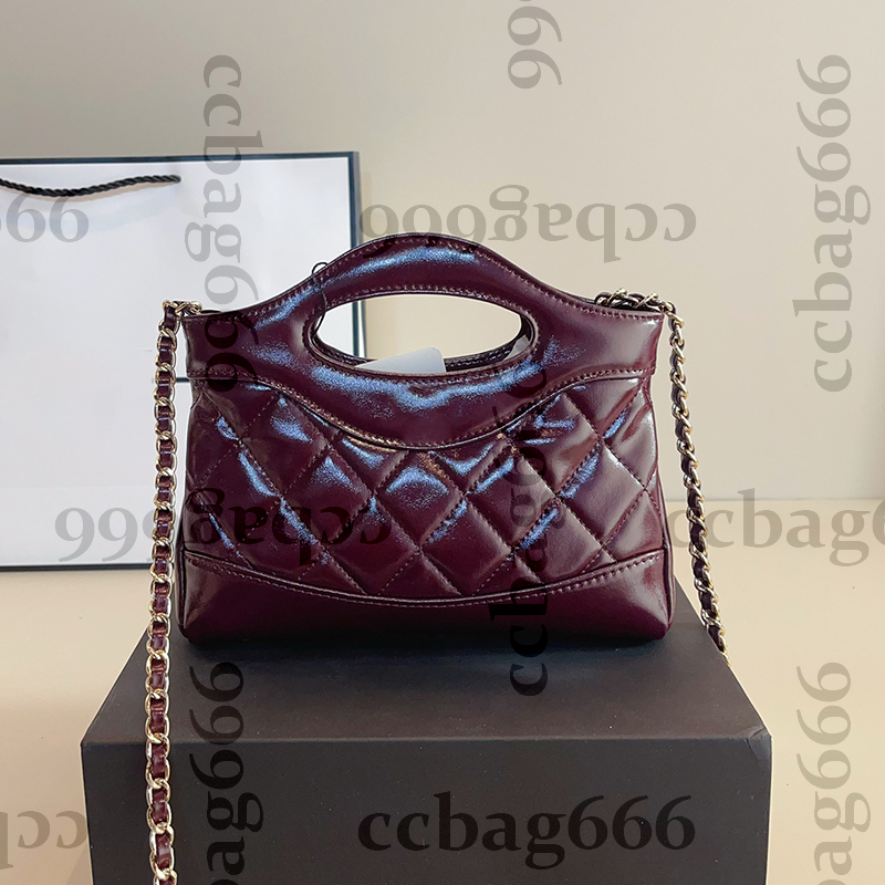 5 Colros Luxury Designer Shiny Lambskin Mini 31 Clutch Bags Wedding Evening Party Cosmetic Case Vanity Purse Gold Chain Crossbody handbags Cute Nano Pocket 20CM