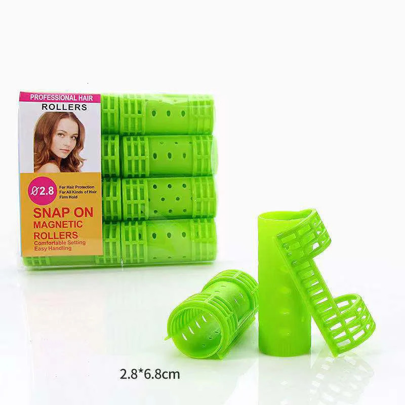 Snap on Hair Roller Hairdressing Home Use DIY Steam Perm Flexi Rods with Clips Clamps Magic Self-Adhesive Rollers 6 Size 241220