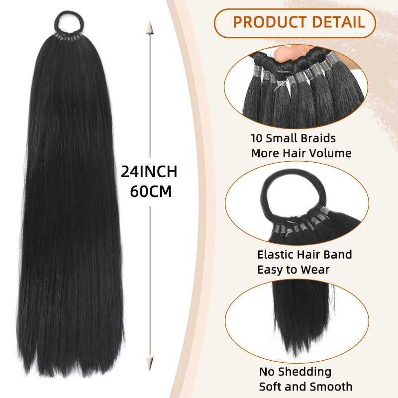 Synthetic Ponytail Extension Pony Tail With Hair Tie Long Yaki Straight Braiding Hair Ponytail DIY Braided For Women Daily LifeXJ241221