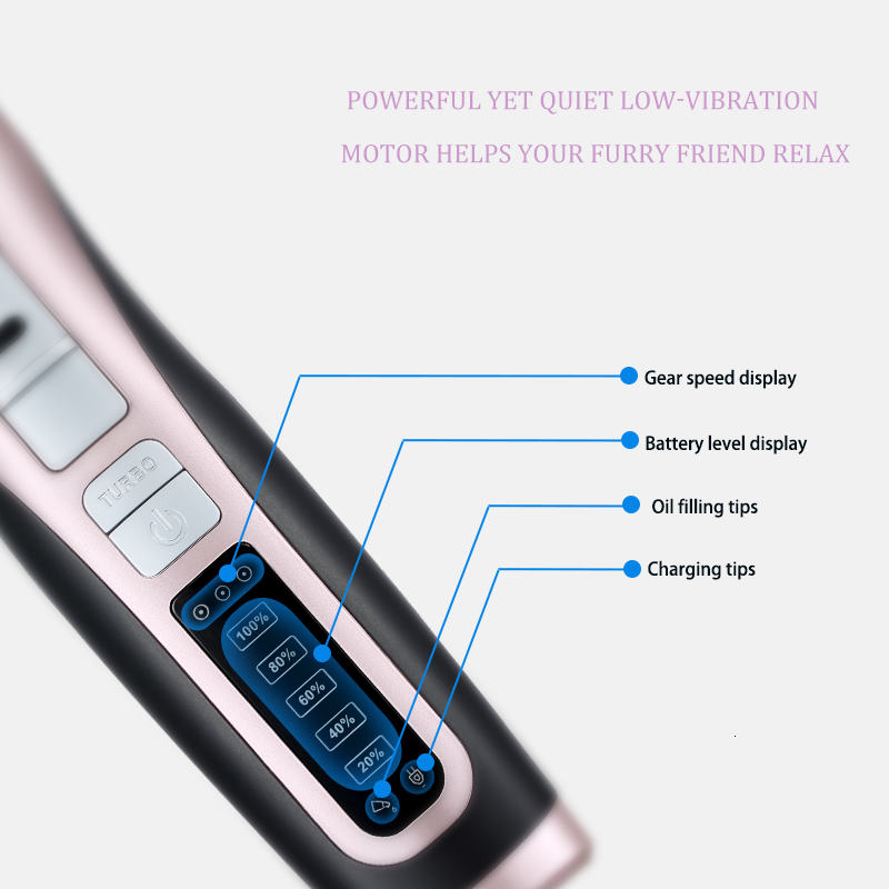 Professional Dog Hair Trimmer Rechargeable Pet Cat Grooming Clipper Shaver Low-Noise Electric Cutters Haircut Hine JOYU